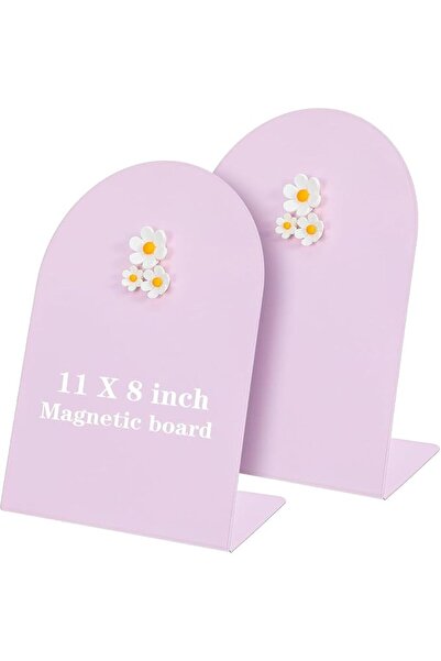 Tazweeq Mini Desk Magnetic Message Board, Pink Bulletin/Memo Board with Flora...