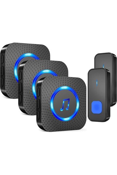 OASISGALORE جرس باب لاسلكي مقاوم للماء IP55، جرس باب لاسلكي يعمل عن بعد لمساف...