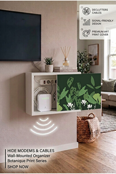 wudie Modern Wooden Modem Storage Box Decorative Wall Mounted Fuse Box Storag...