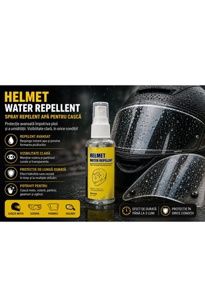 Breckner Germany Spray hidrofob repelent apa pentru casca moto, viziera si parbriz, Breckner Helmet Water Repellent, 50 ml