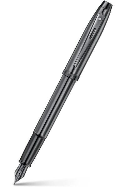 Sheaffer 100 Fountain Pen | E9375 Grey Ionic Grey with PVD Trim | Fine Nib | ...