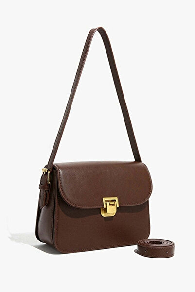Trendyup Geantă de urmăr damă , din piele ecologică, crossbody, model VELO Coffee Brown