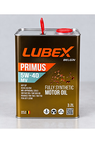 Lubex Primus MV 5W-40 3.2 Litre Tam Sentetik Motor Yağı API SP ACEA A3/B4 MB ...