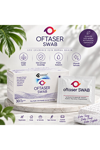 Oftaser Swab Göz Kapağı ve Göz Çevresi Temizleme Mendili 30 Adet – Tek Kullanımlık Hijyenik Swab