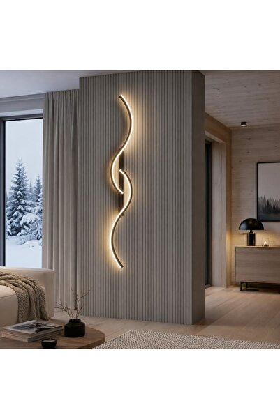 trandafi led Μοντέρνα απλίκα τοίχου LED 80 εκ., 40W, Μαύρο-χρυσό, 3 χρώματα φ...