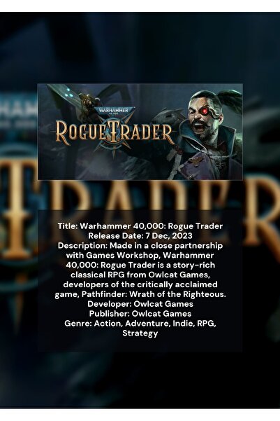 OEM Poster Infografic Warhammer 40.000: Comerciant Rătăcit, Joc Video RPG, Ca...