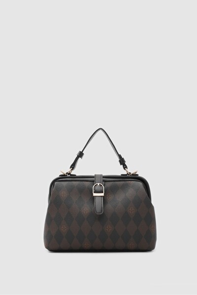 Shule Bags Botte Monogram Vintage El ve Çapraz Çanta Acı Kahve