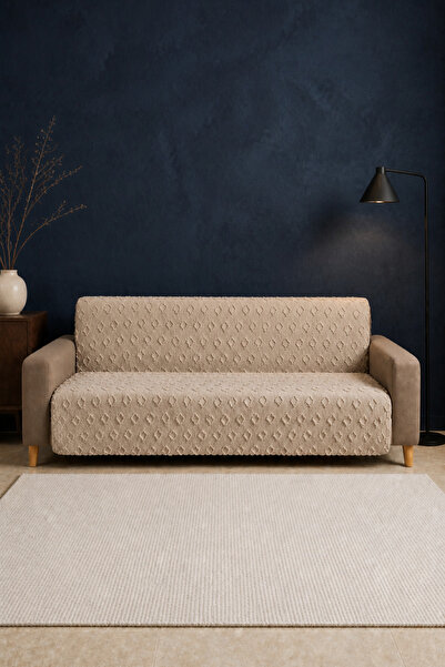 pamore Self-Embossed Geometric Pattern Chenille Sofa Cover 170X225 cm Multi-P...