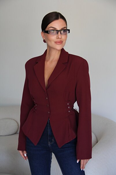 Julidress Blazer Jacket with Side Laces and Eyelet Detail
