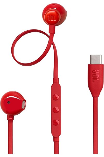 By.HARMAN JBL سماعات أذن JBL TUNE 305C سلكية USB-C عالية الدقة، باللون الأحمر