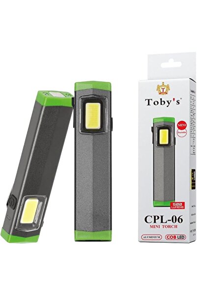 Toby's Pods 4in1 مصباح يدوي صغير من الألومنيوم بتقنية LED COB بقوة 3 وات من ت...