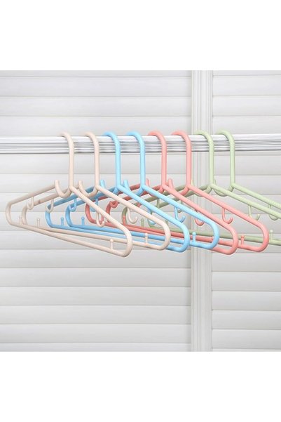 ECVV Plastic Clothes Hangers Colorful Plastic Hangers with Hooks Durable, Spa...