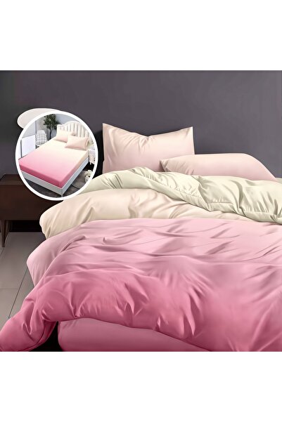 NufJoy Lenjerie pat dublu Bumbac Finet 6 piese, Cearceaf cu elastic pentru sa...