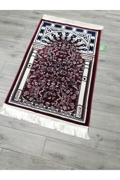 AL HARAMAIN SOUVENIR 002_Bordo_4Mm Medine-I Münevvere Mosque Model Woven Prayer Rug