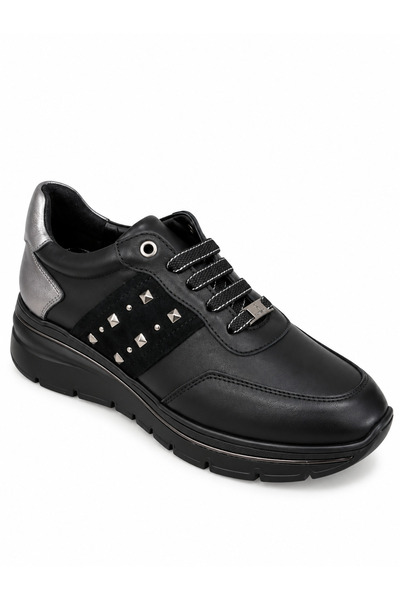 Mammamia Women's Leather Casual Shoes 26Y D26Ya-7020 Black