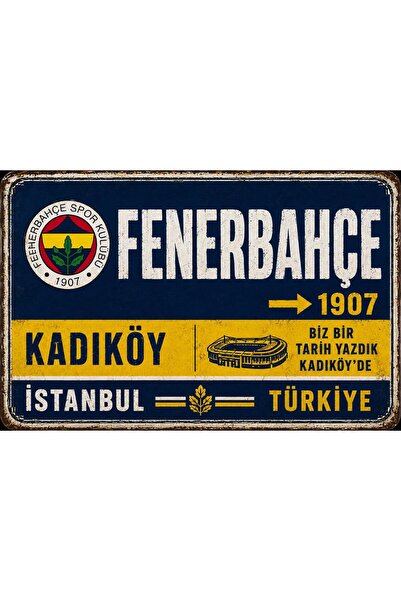 Lazora Design Kişiye Özel Fenerbahçe Kadıköy İstanbul Sokak Tabelası Retro (2...