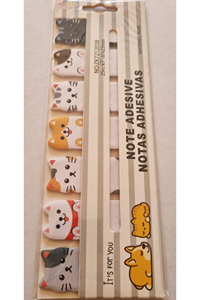Modellino 7'li Kedili Note Adesive Notas Adhesivas 67x23mm 7x20/140Y Yapışkan...