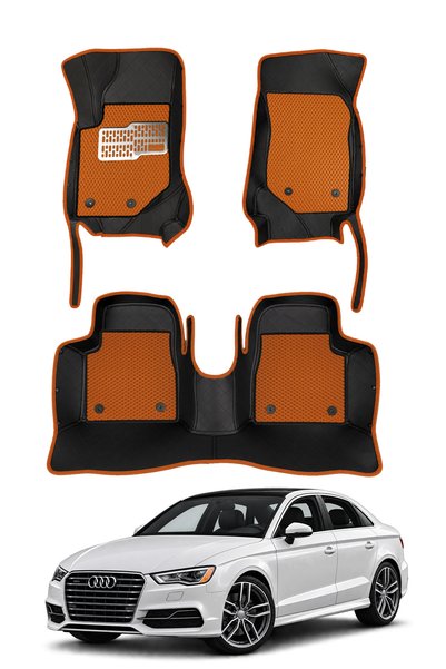 stiloto Audi A3 Sedan (2012-2020) Uyumlu 8D Deri Oto Paspas - Diamond Baskı D...