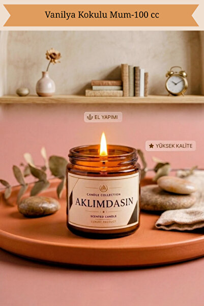 AKLIMDASIN Kokulu Mum Amber Kavanoz Aromaterapi Mum 100 cc \ml Dekoratif mum Hediyelik Mum Aromalı Mum Cam Kavanoz Kapaklı Mum Meditasyon Mumu Hediyelik Sevgiliye Ev Salon Dekoratif Mum