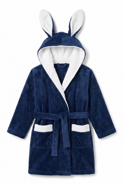VAROL Hooded 100% Cotton Velvet Children's Bathrobe