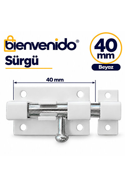 Bienvenido Kapı Sürgüsü Küçük Metal Beyaz Mavzer Sürgü Sürgülü Kilit 25x40 Mm
