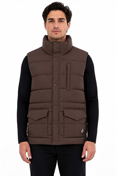 SKECHERS All Weather Cozy Fit Full Zip Vest S2620193 Şişme Erkek Yelek KAHVER...