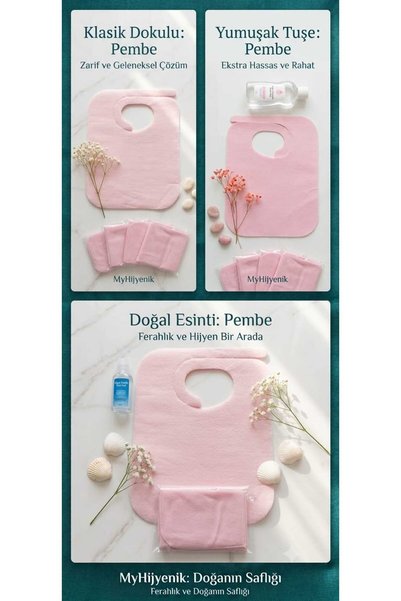 Myhijyenik Baby Feeding Bib Disposable 20 Pieces Pink