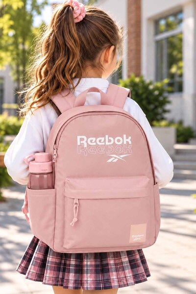 Reebok Rucsac de școală roz somon pentru fete, cu compartiment spațios, rucsa...