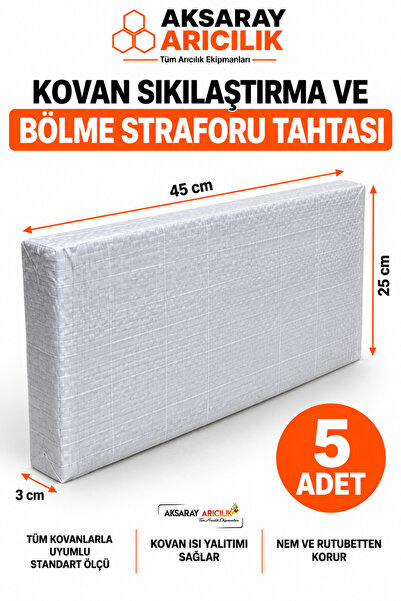 Aksaray Arıcılık Arı Kovanı Sıkılaştırma ve Bölme Straforu 5 Adet 45x25 cm 3 ...