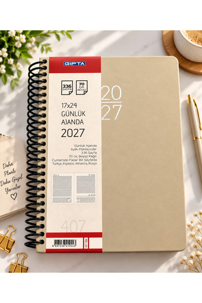 Gıpta 2027 17x24 ατζέντα ριγέ 336 σελίδες 407-sek
