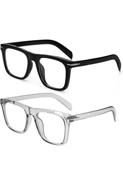 GENERAL Trendy Square Blue Light Blocking Glasses for Men Women, Fashion Fram...