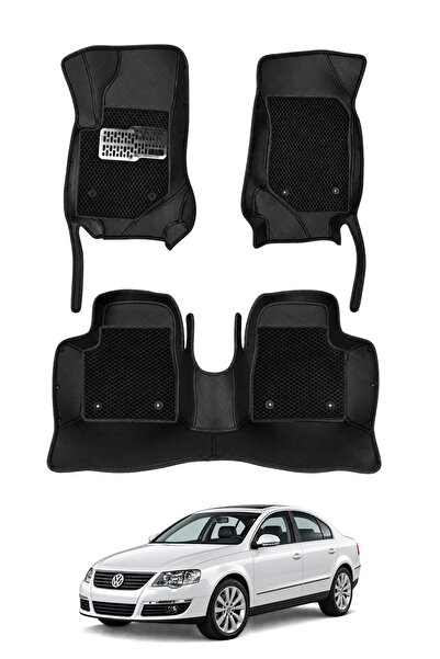 stiloto Volkswagen Passat B6 Sedan (2005-2010) Uyumlu 8D Deri Oto Paspas - Di...