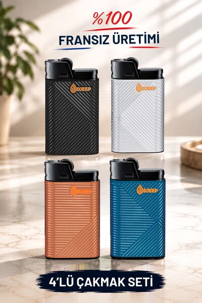 DJEEP Özel Çakmak -Kamp Çakmağı - 4'lü Set –Promosyon Çakmaklar