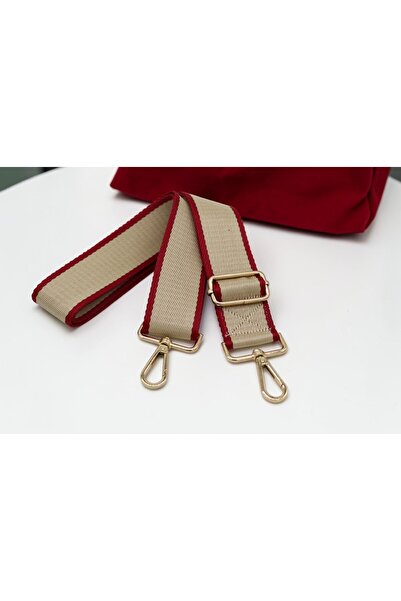 Anatolia 4 cm Red-Cream Polyester Adjustable Bag Strap (4cm X 20 cm)