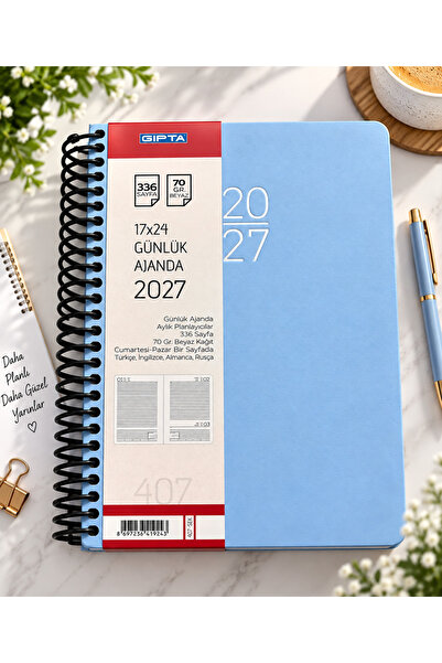 Gıpta 2027 17x24 ατζέντα ριγέ 336 σελίδες 407-sek
