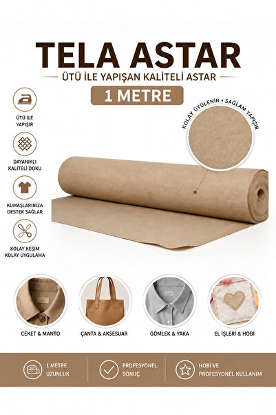 Dünya Sünger 1 Metre Tela Astar – Ütü ile Yapışan Kumaş Destekleyici Tela, Ko...