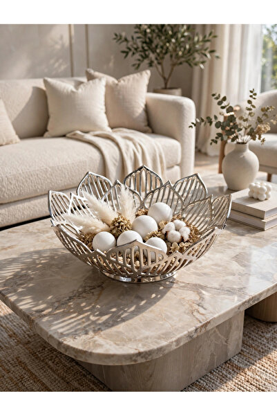 KARCILAR HOME STORE metal gümüş kase