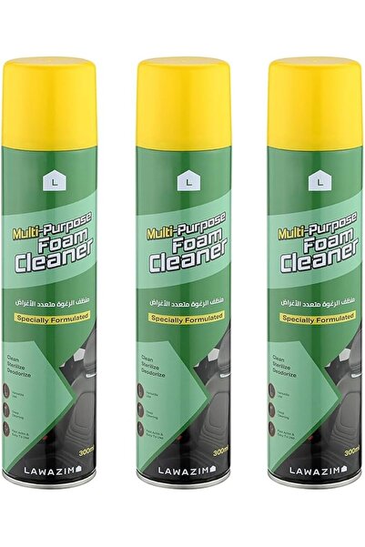 Lawazim 3-Piece Multi-Purpose Foam Cleaner Spray Set with Deodorizing Formula...