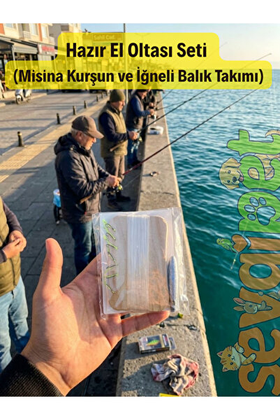 sevgipet Kullanıma Hazır El Oltası Seti (Misina Kurşun ve İğneli Balık Takımı)