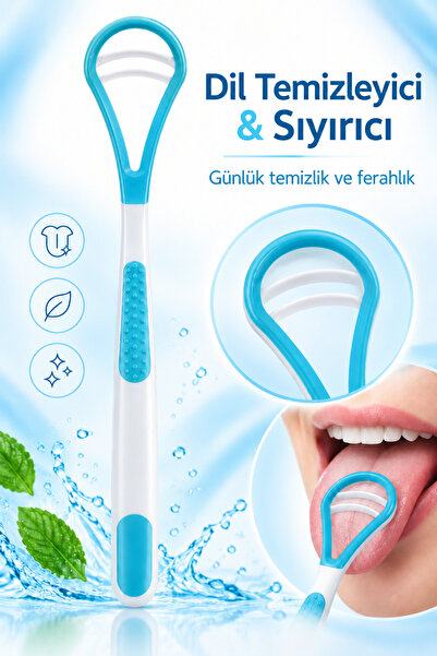 OceanCare Dil Temizleyici ve Sıyırıcı, Dil Bakım ve Temizleme Aparatı Mavi