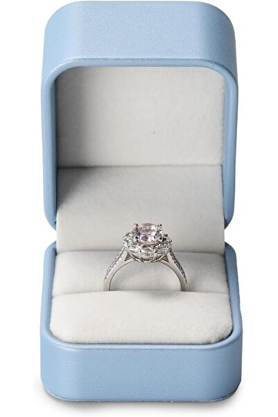 GENERAL Blue PU Leather Proposal Engagement Ring Box Ring Gift Box
