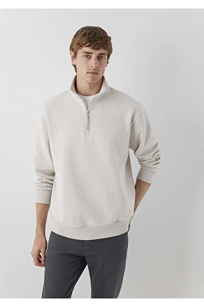 Mavi M0S10278 Yarı Fermuarlı Erkek Sweatshirt BEJ
