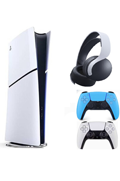 Sony Playstation 5 slim dijital 825GB + 2.kol Dualsense Mavi + PS5 pulse kula...