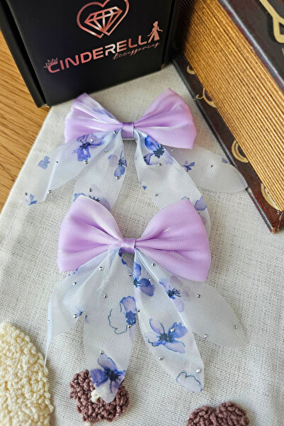 Cinderella 2-dijelni set kopči za kosu za devojčice od lila mini kamena tule ...