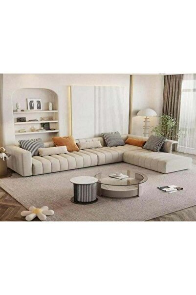 Palma homez روبال | كنبة زاوية حرف L كتان وخشب سويدي - بيج - أرليسا - 300x200...