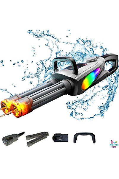 Brother Toys Makineli Otomatik Atış Yapan Işıklı Elektrikli Minigun Model Su ...