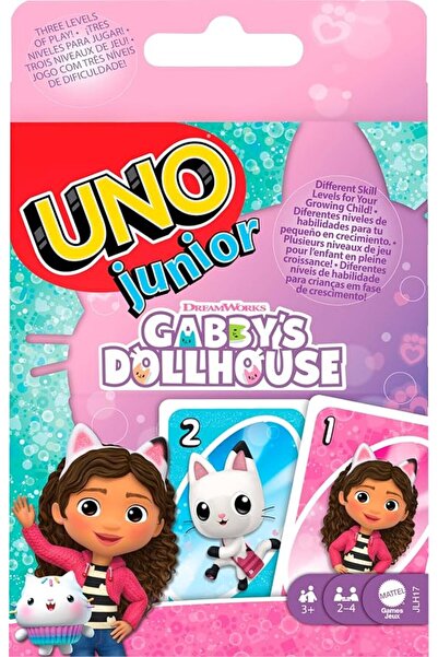 Mattel Games لعبة بطاقات UNO Junior Gabby’s Dollhouse للأطفال في الحفلات، ولي...