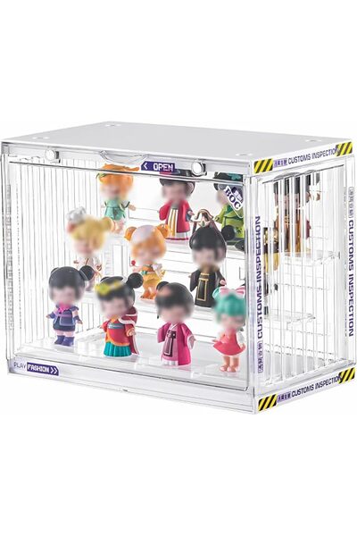 SYOSI Clear Acrylic Display Case for Pop Mart and Collectibles, Stackable Sho...