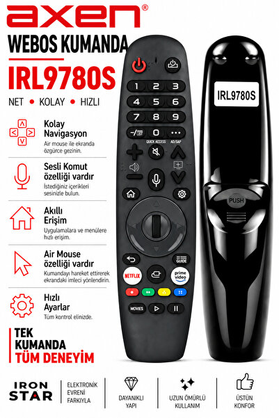 Axen webos sesli kumanda / airmouse kumanda / sihirli kumanda muadili / Akıll...