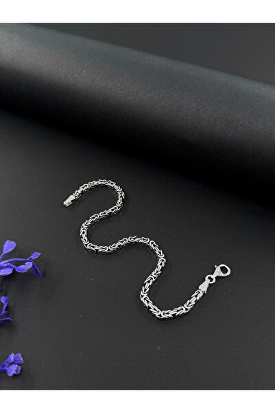 GÜMÜŞHANEM SİLVER 925 Ayar 3.5MM Kare Kral Zincir Bileklik
